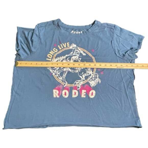 Cruel Girl Western Long Live Rodeo Crop T Cowgirl Stampede Bronco Country Sz XL - Picture 8 of 12